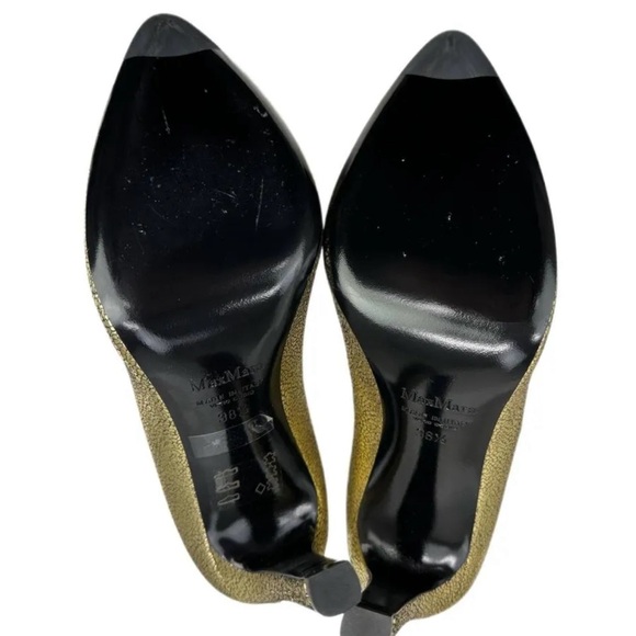 NEW MaxMara Zufolo Metallic Leather Gold Pumps 38.5 - Picture 6 of 6